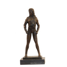 Musique Décor En Laiton Statue Pop Star Michael Bronze Sculpture Tpy-854